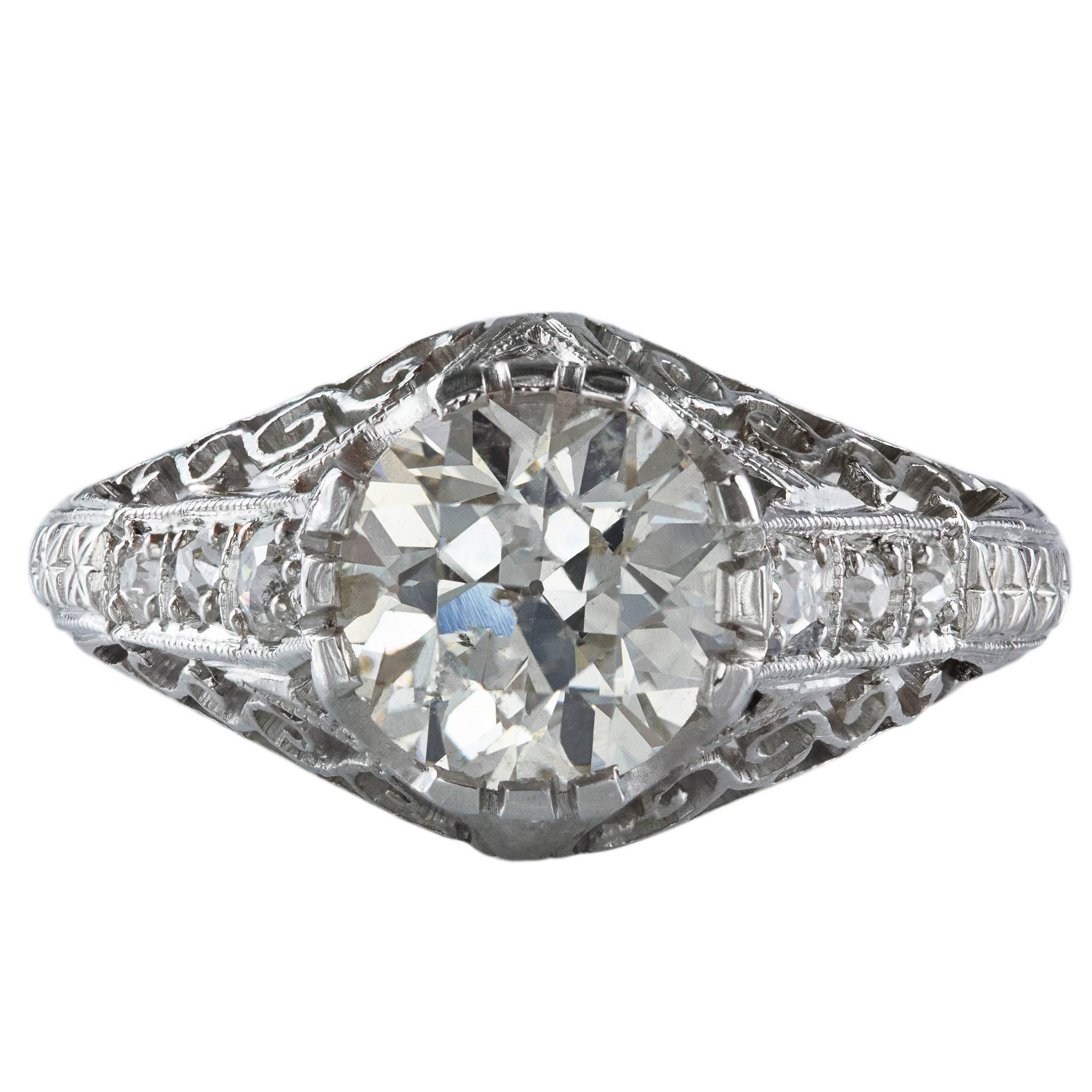 Antique 1.80 Carat Diamond Ring For Sale