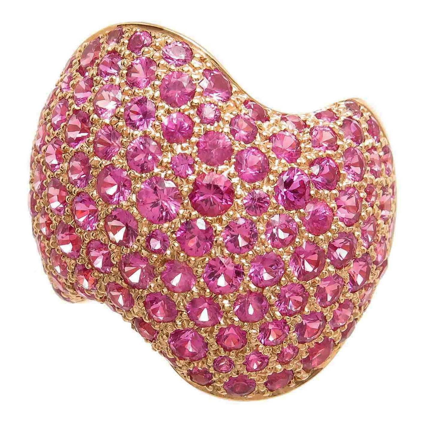 Van Cleef & Arpels Pink Sapphire Pave Ring