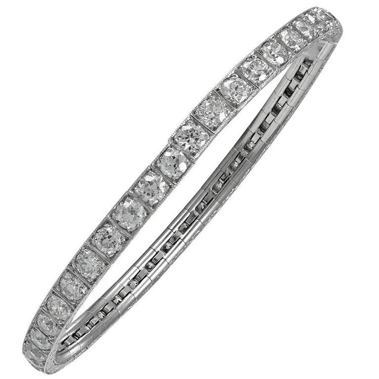 Edwardian Stretchy Flexible Diamond Platinum Bracelet at 1stDibs ...