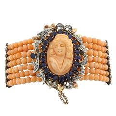 Luise Coral Sapphire Diamond Bracelet 9