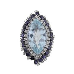Luise Aquamarine Diamond Blue Sapphire Ring 1