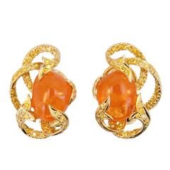 Laura Munder Mandarin Garnet and Yellow Diamond Earrings 10