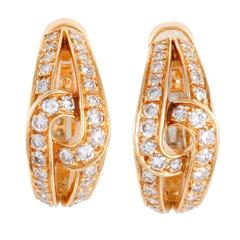 Cartier Diamond Yellow Gold Huggie Clip-On Earrings 3