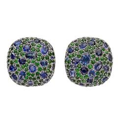 Dorota Sapphire Tsavorite Pebble Earrings 2