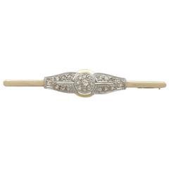 Antique Diamond and Yellow Gold Bar Brooch 8