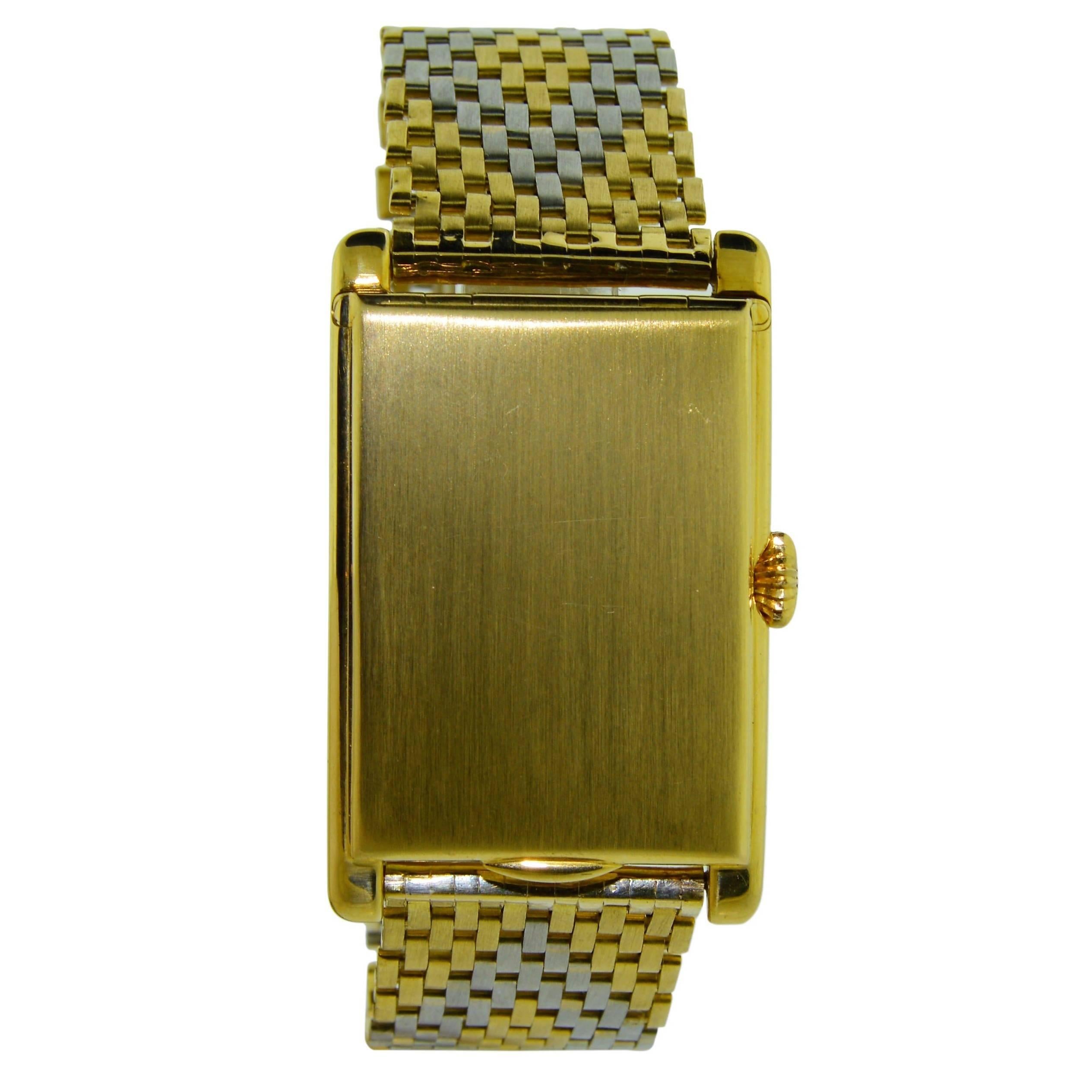 Van Cleef & Arpels Montre-bracelet en or jaune et blanc faite à la main