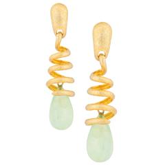 Safari Serpenti Prehnite Drop Snake Earrings 8