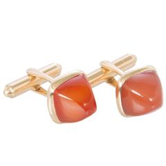 Antique 14 Karat Gold and Carnelian Cufflinks