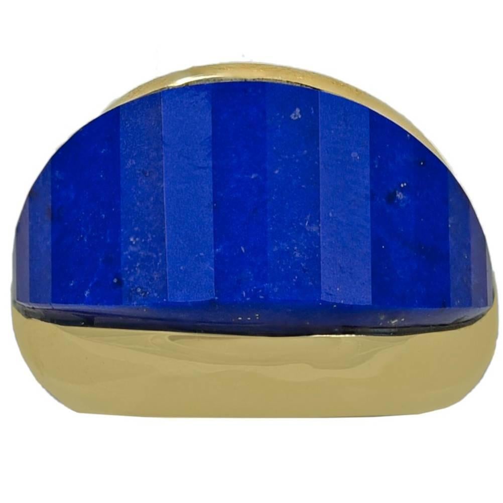 Striking Lapis Lazuli Gold Ring For Sale