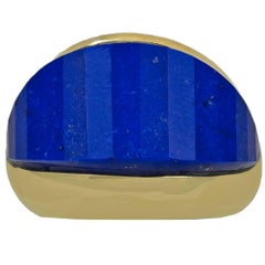 Vintage Striking Lapis Lazuli Gold Ring