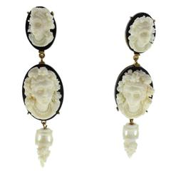Luise Onyx Cameo Earrings 12