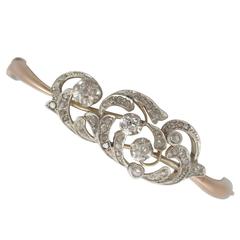 Antique Russian 1.16 Carat Diamond and Yellow Gold Bangle, 1910s 7