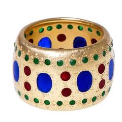 Buccellati Enamel Gold Band Ring 1