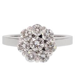 1.09 Carat Natural Diamond White Gold Engagement Ring 8