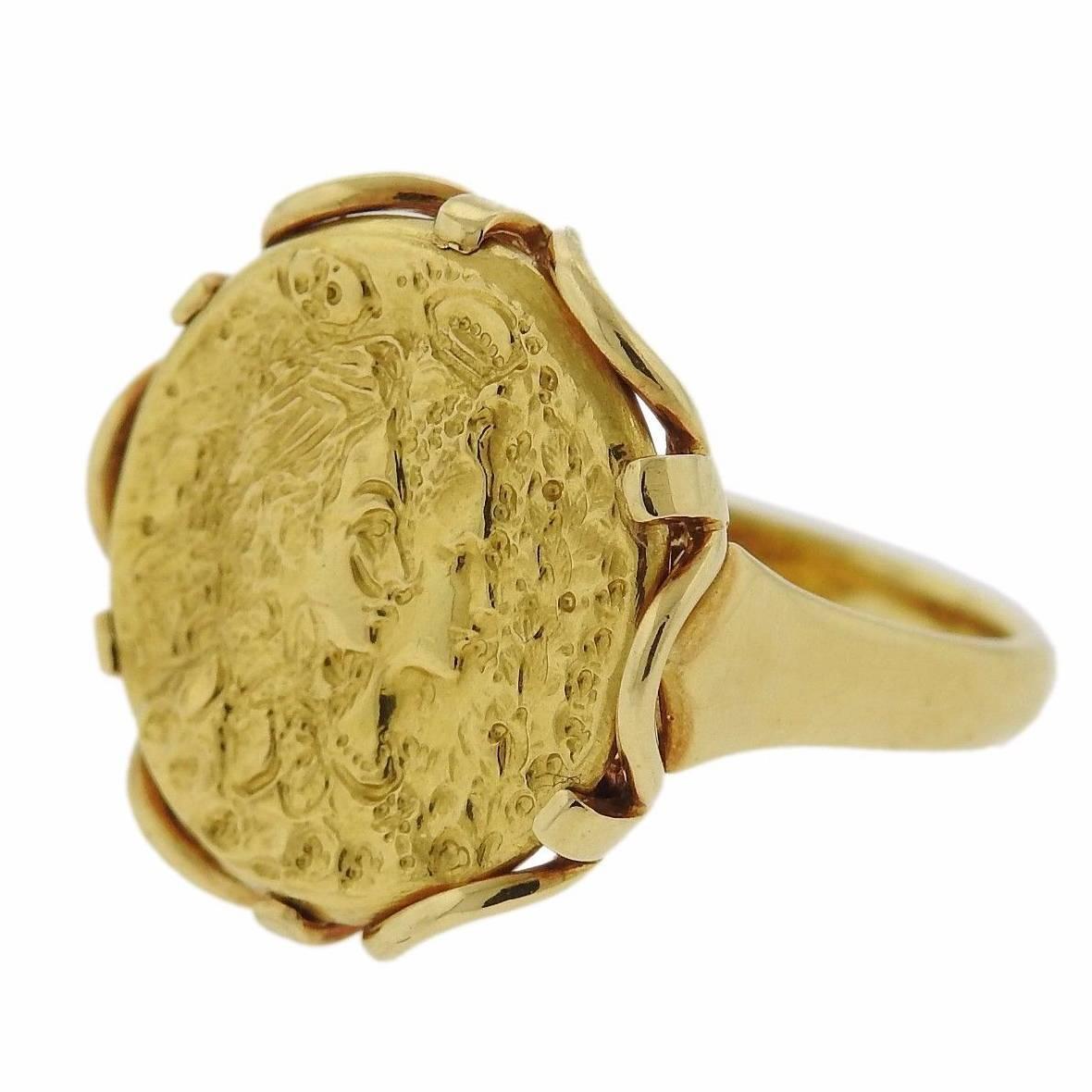 Rare Salvador Dali Gold Coin Medal Ring