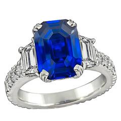 Amazing 5.16 Carat Sapphire Diamond Engagement Ring 3