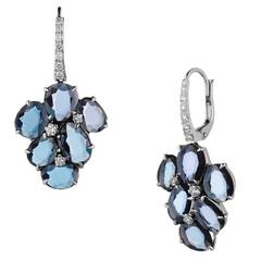 Renesim Spinel Diamond White Gold Drop Earrings 8