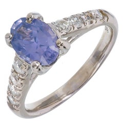 Peter Suchy 1.60 Carat Blue Violet Sapphire Diamond Platinum Engagement Ring