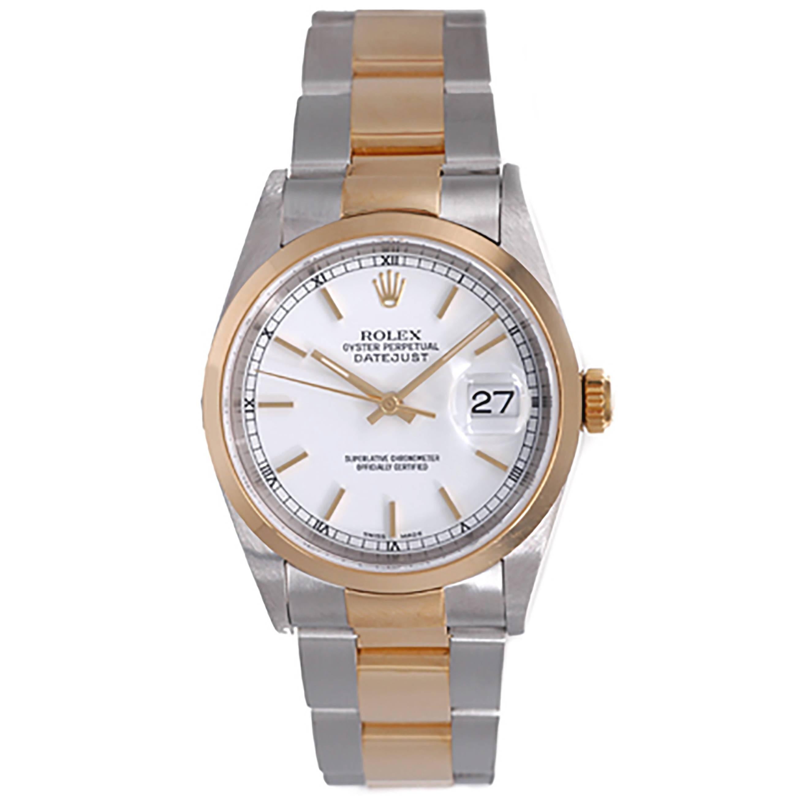 Rolex Stainless Steel Yellow Gold Datejust Jubilee Bracelet Automatic Wristwatch