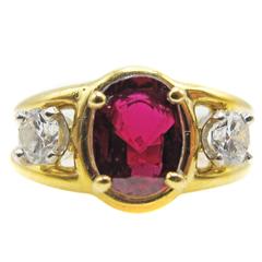 Cartier Ruby Diamond Gold Platinum Ring 8