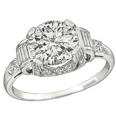 Art Deco 2.01 Carat Diamond Engagement Ring 10