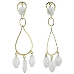 Luise Stones Yellow Gold Dangle Earrings 6
