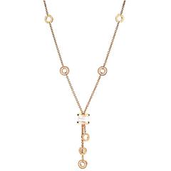 B Zero One White Ceramic Rose Gold Necklace