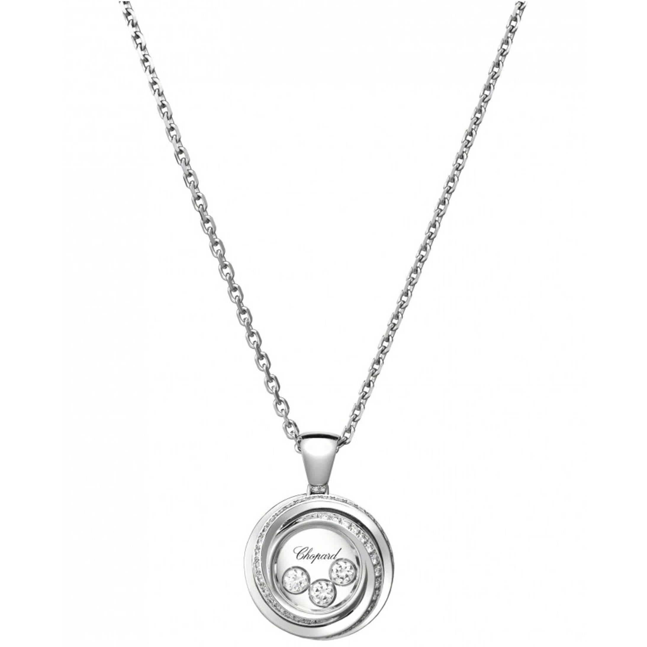 White Gold Happy Emotions Chopard Necklace For Sale