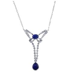 Early 20th Century Sapphire, Diamond and Platinum Pendant-Necklace 8
