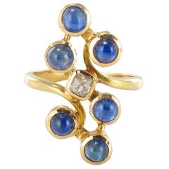 1970s Modernist Sapphire and Diamond Ring 7