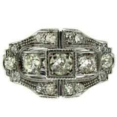 Art Deco Diamond Gold Ring 11