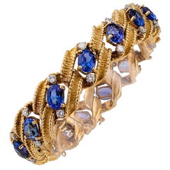 Tanzanite Diamond Yellow Gold Bracelet