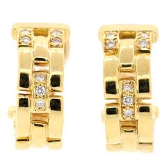 Cartier Maillon Panthere Diamond Gold Earrings 7