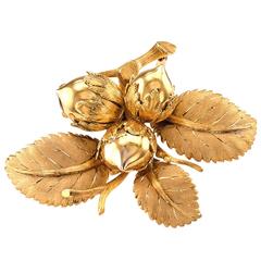 1960s Hazelnut Cluster Gold Brooch 6