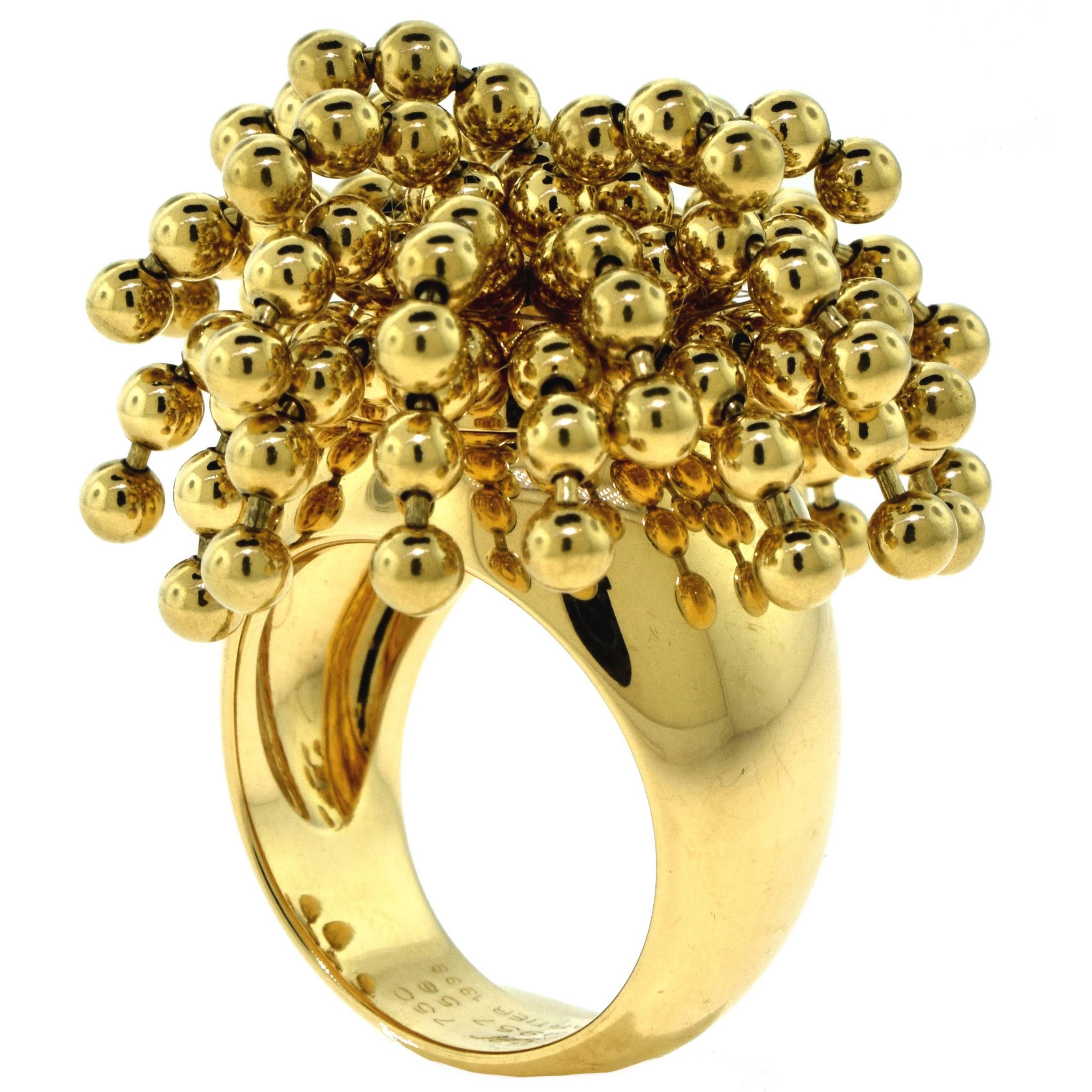Cartier Yellow Gold Nouvelle Vague Perruque Wig Ring For Sale