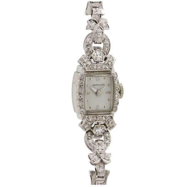 Vintage Lady Hamilton Platinum and Diamond Set Watch, circa 1950s at ...