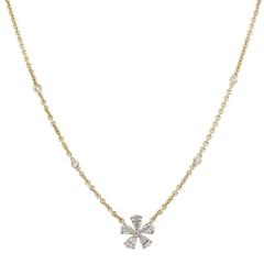 0.85 Carat Diamond Rose Gold Flower Necklace