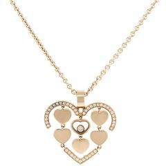 Chopard Rose Gold Happy Amore Floating Diamond Necklace