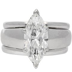 2.38 Carat Marquise Cut Diamond Engagement Circle of Love Engagement Ring 7