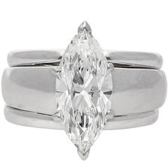 2.38 Carat Marquise Cut Diamond Engagement Circle of Love Engagement Ring