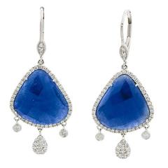 Sapphire Diamond White Gold Earrings 1
