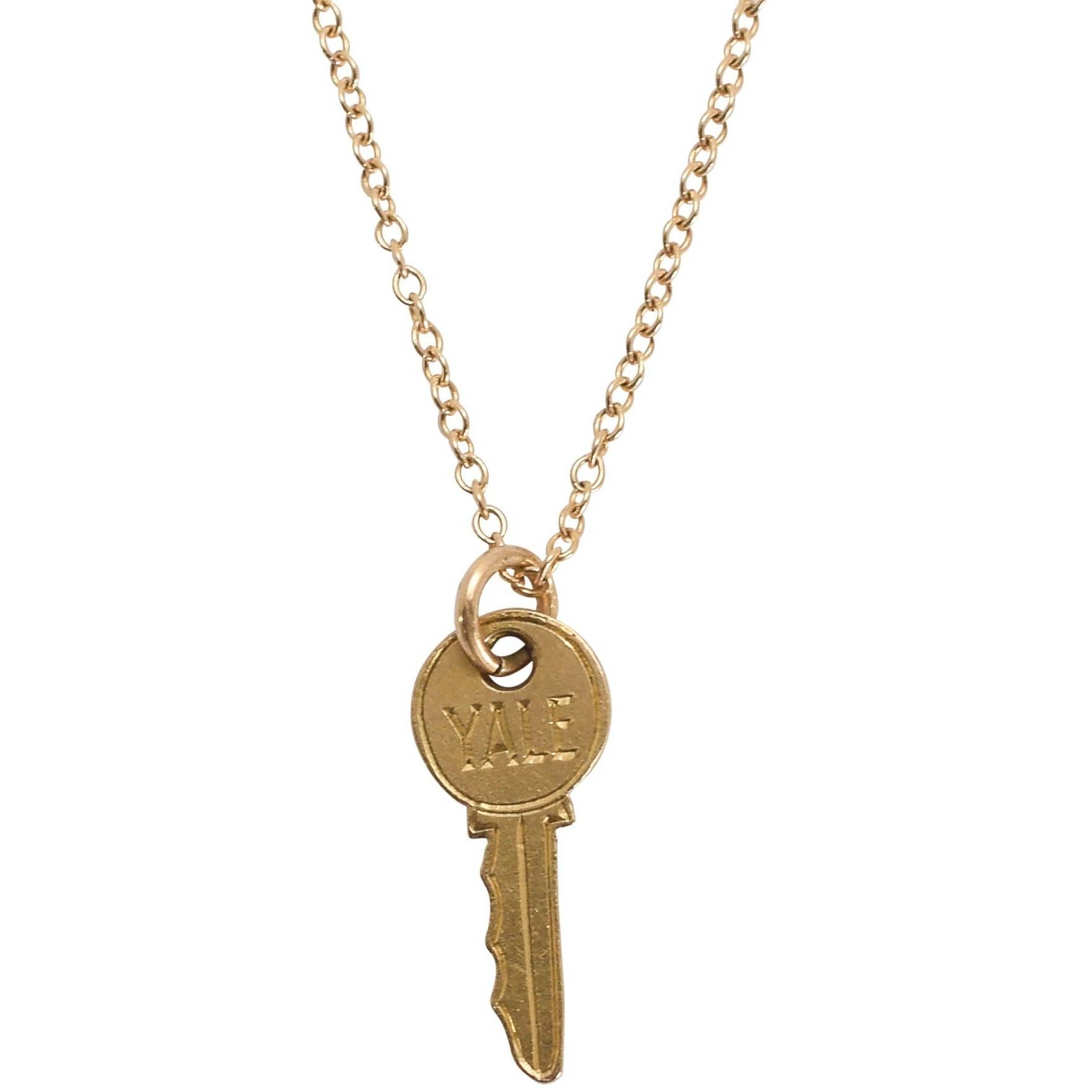 Vintage 1950s Gold Yale Key Pendant