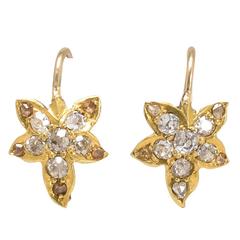 Late Victorian Diamond Ivy Leaf Earrings