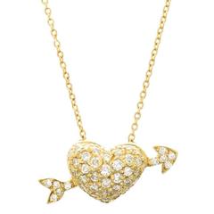 Roberto Coin Gold and Diamond Arrow and Heart Pendant Necklace