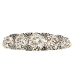 Edwardian 1.70 Carat Old Cut Diamond Five Stone Ring, circa 1900s 6
