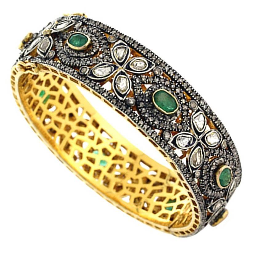 Diamond Emerald Bangle