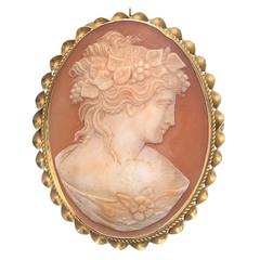 Oval Shell Cameo Brooch