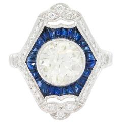 Sapphire Diamond White Gold Ring 9