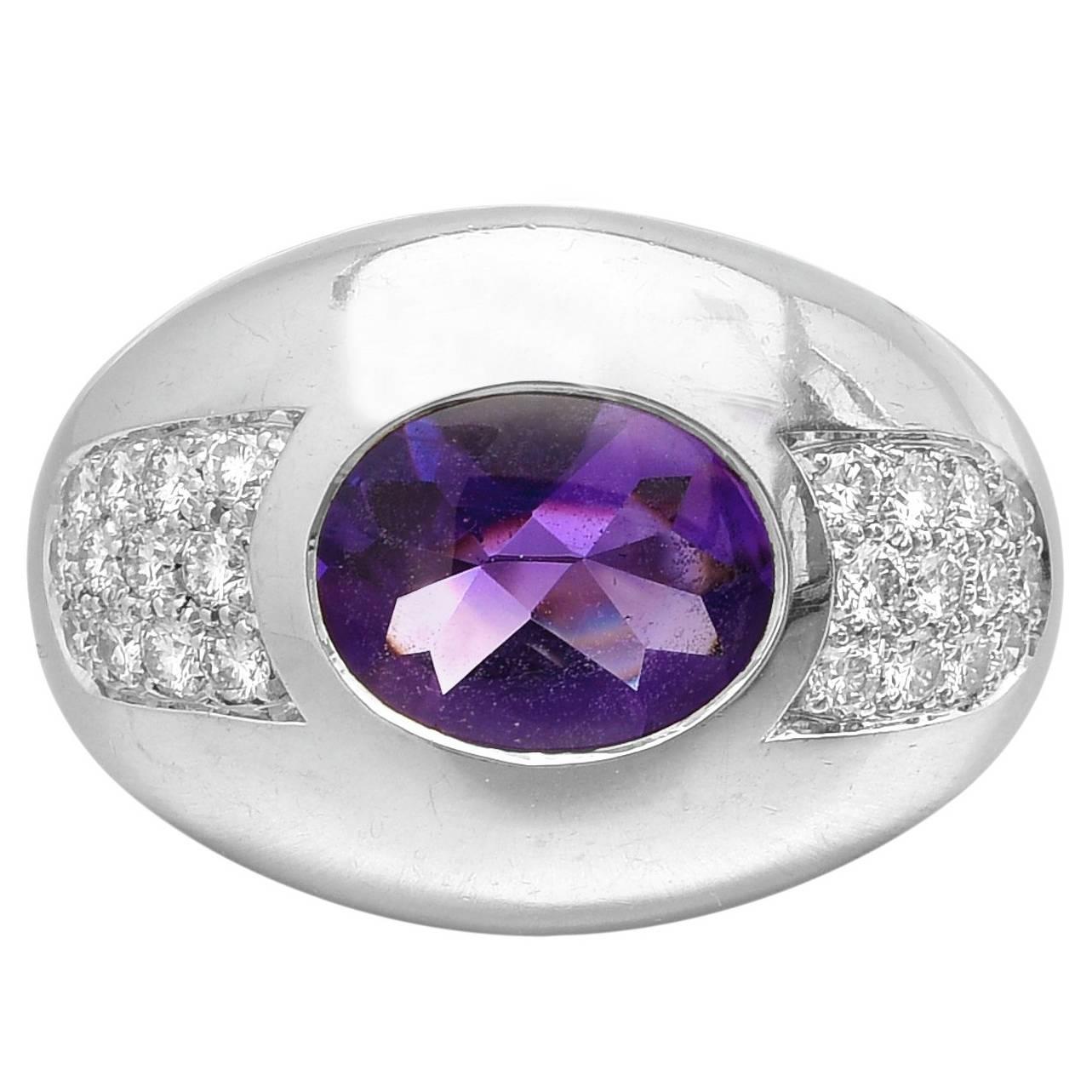 Mauboussin Amethyst Diamond Dome Ring For Sale