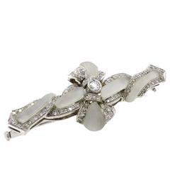 Luise Rock Crystal Diamond Brooch 4